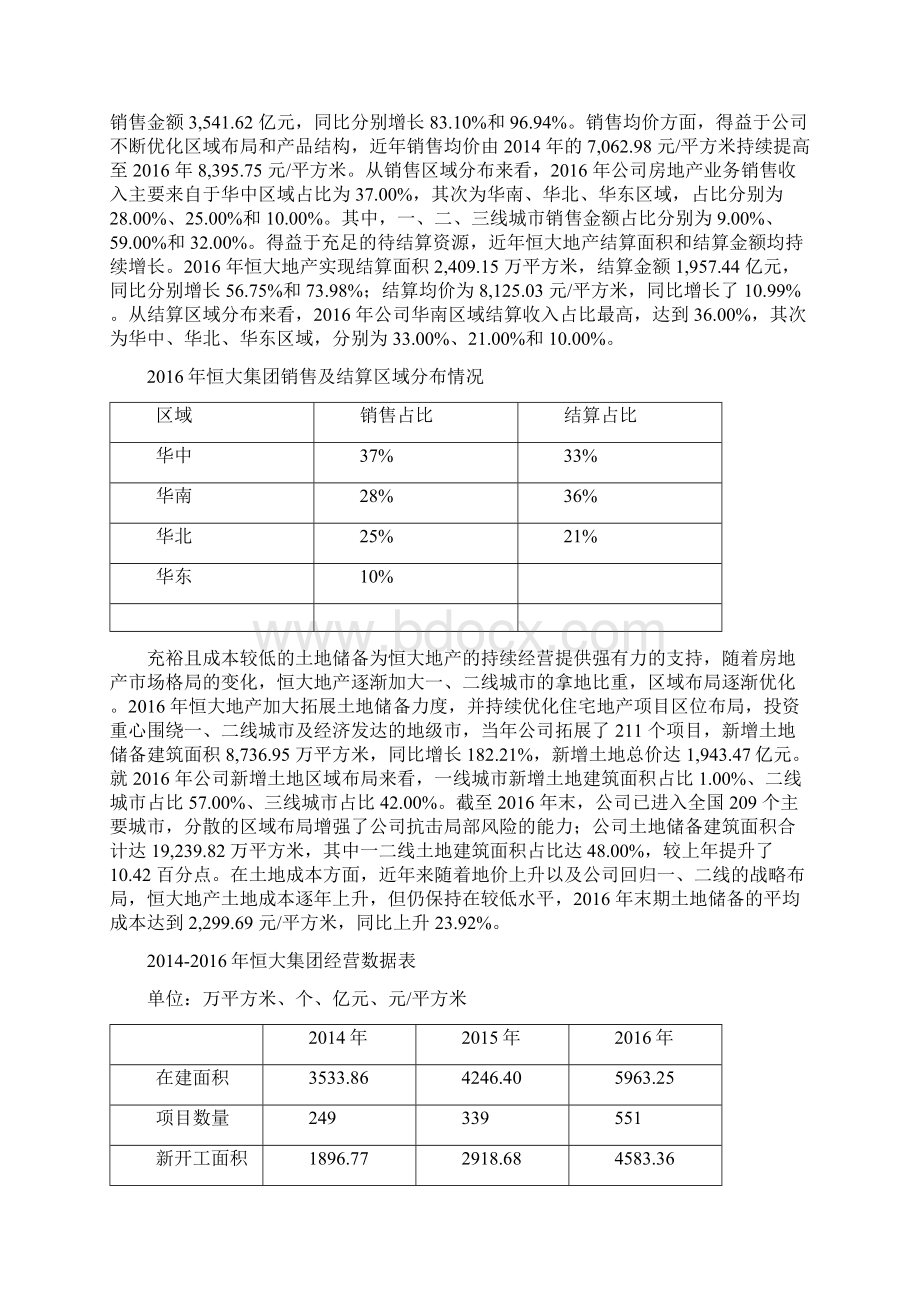 恒大地产集团经营及财务分析.docx_第2页