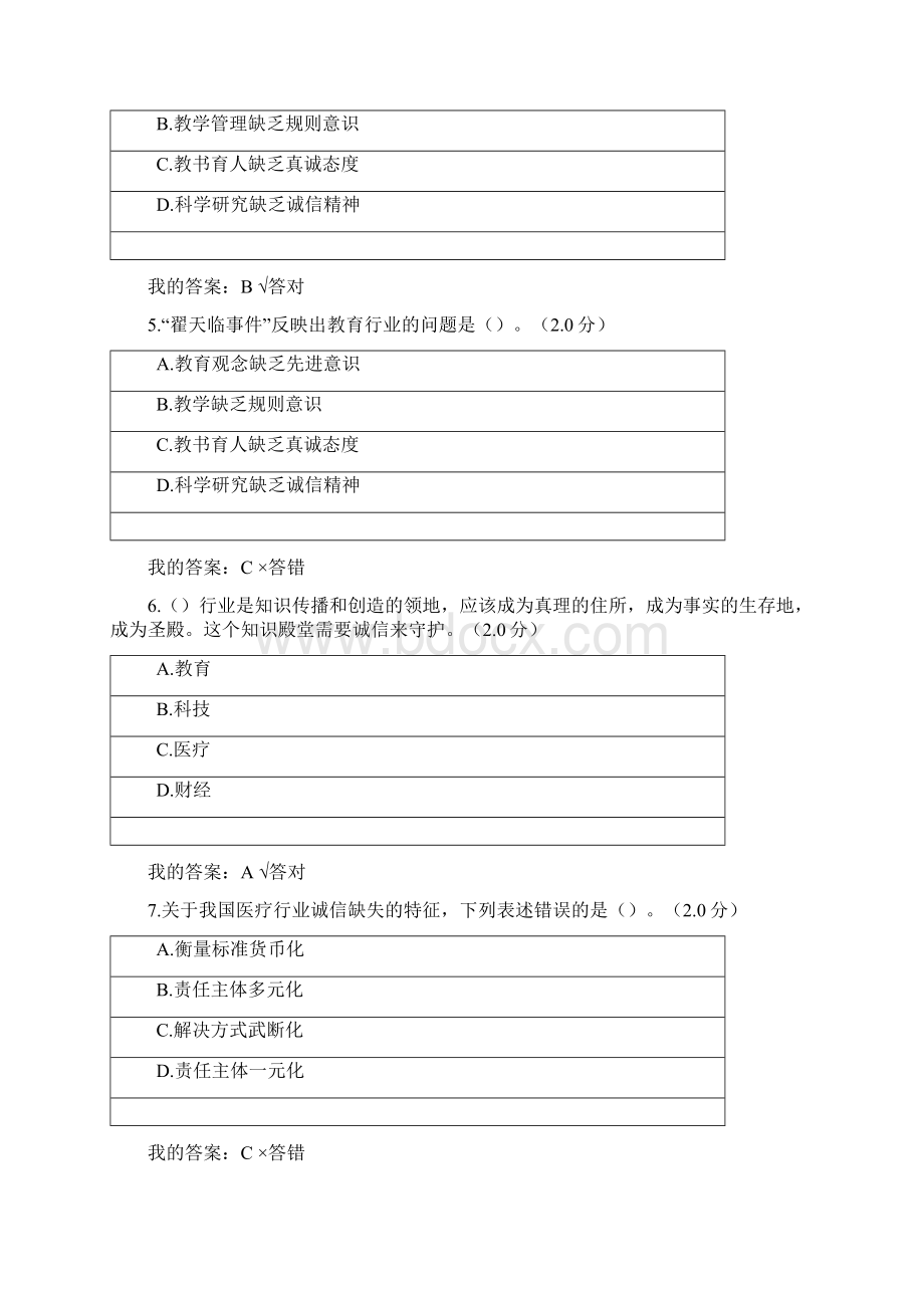 继续教育诚信建设读本考试答案.docx_第2页