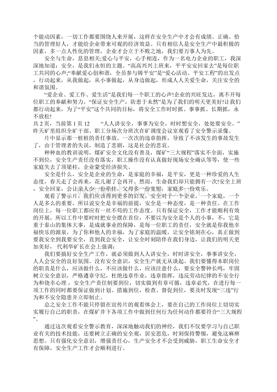 观看安全事故记录片的心得体会6篇文档格式.docx_第2页