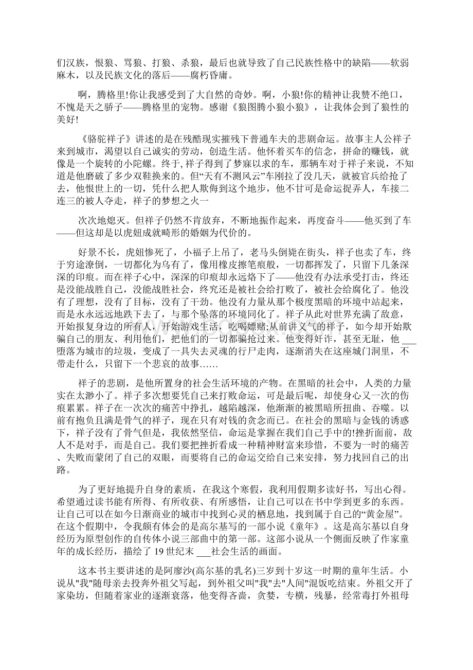 初中寒假读书心得体会5篇Word下载.docx_第3页