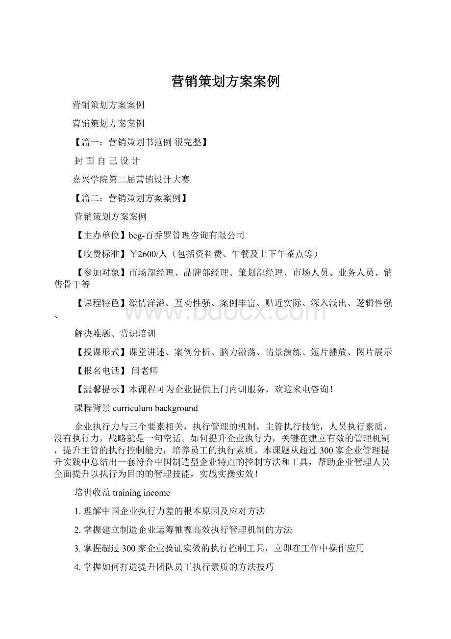 营销策划方案案例文档格式.docx