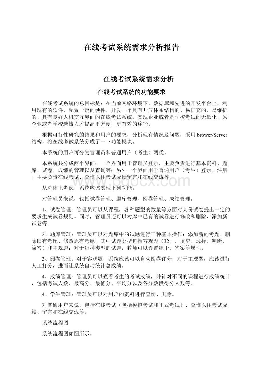 在线考试系统需求分析报告.docx_第1页