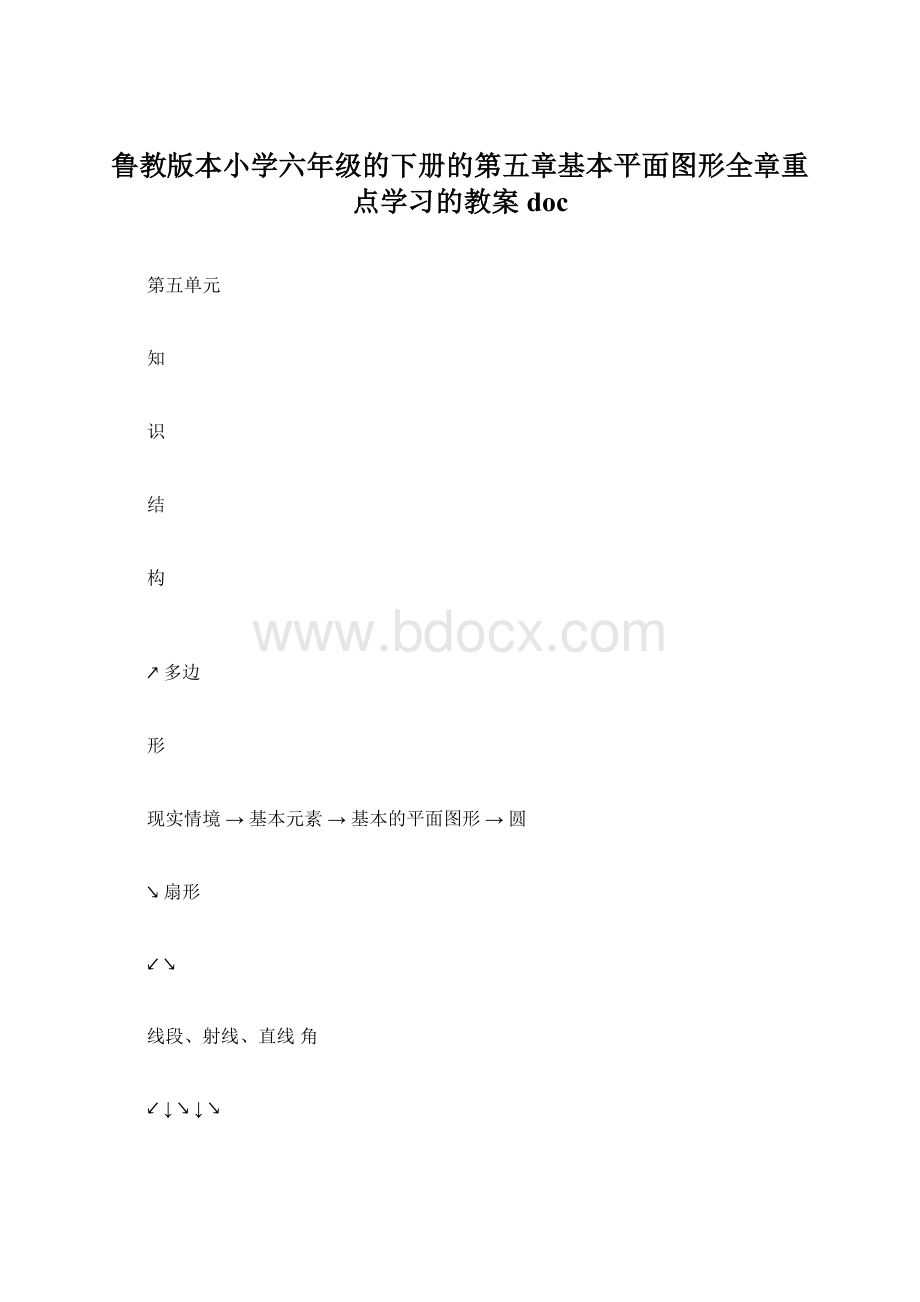 鲁教版本小学六年级的下册的第五章基本平面图形全章重点学习的教案doc.docx