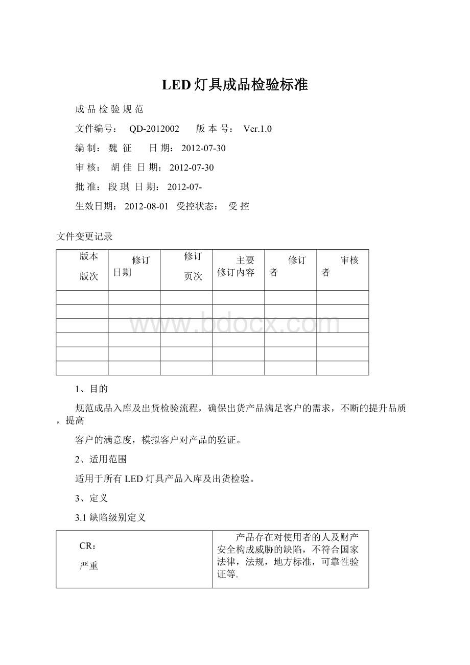 LED灯具成品检验标准.docx_第1页