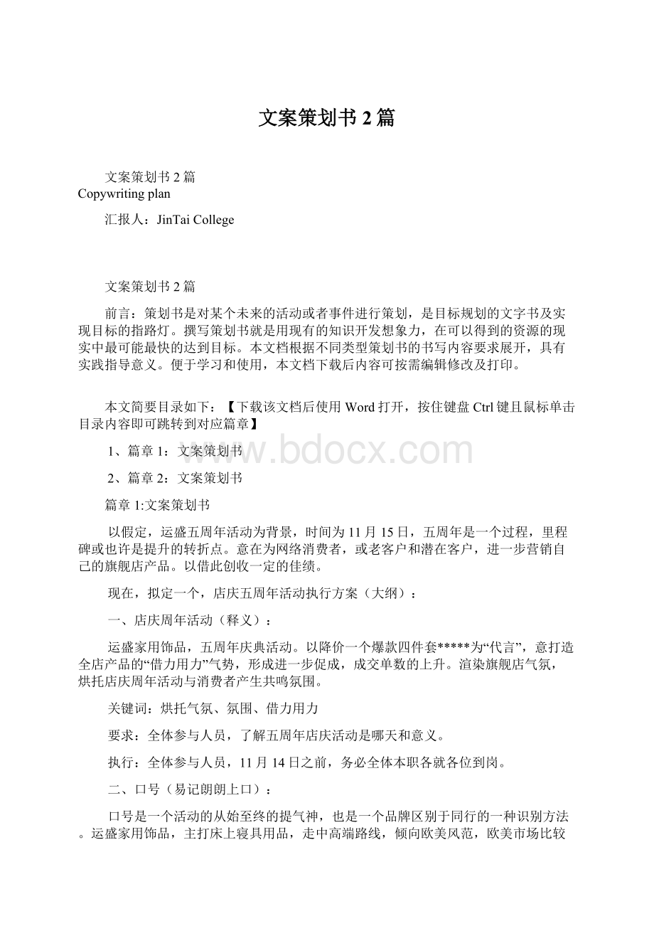 文案策划书2篇.docx