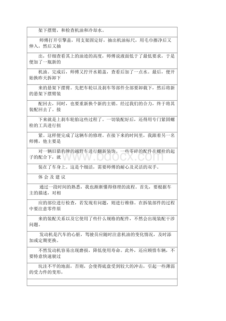 汽车修理实习日记及总结完成绝对写实复习过程.docx_第3页