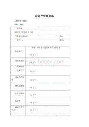 房地产管理表格Word文档格式.docx