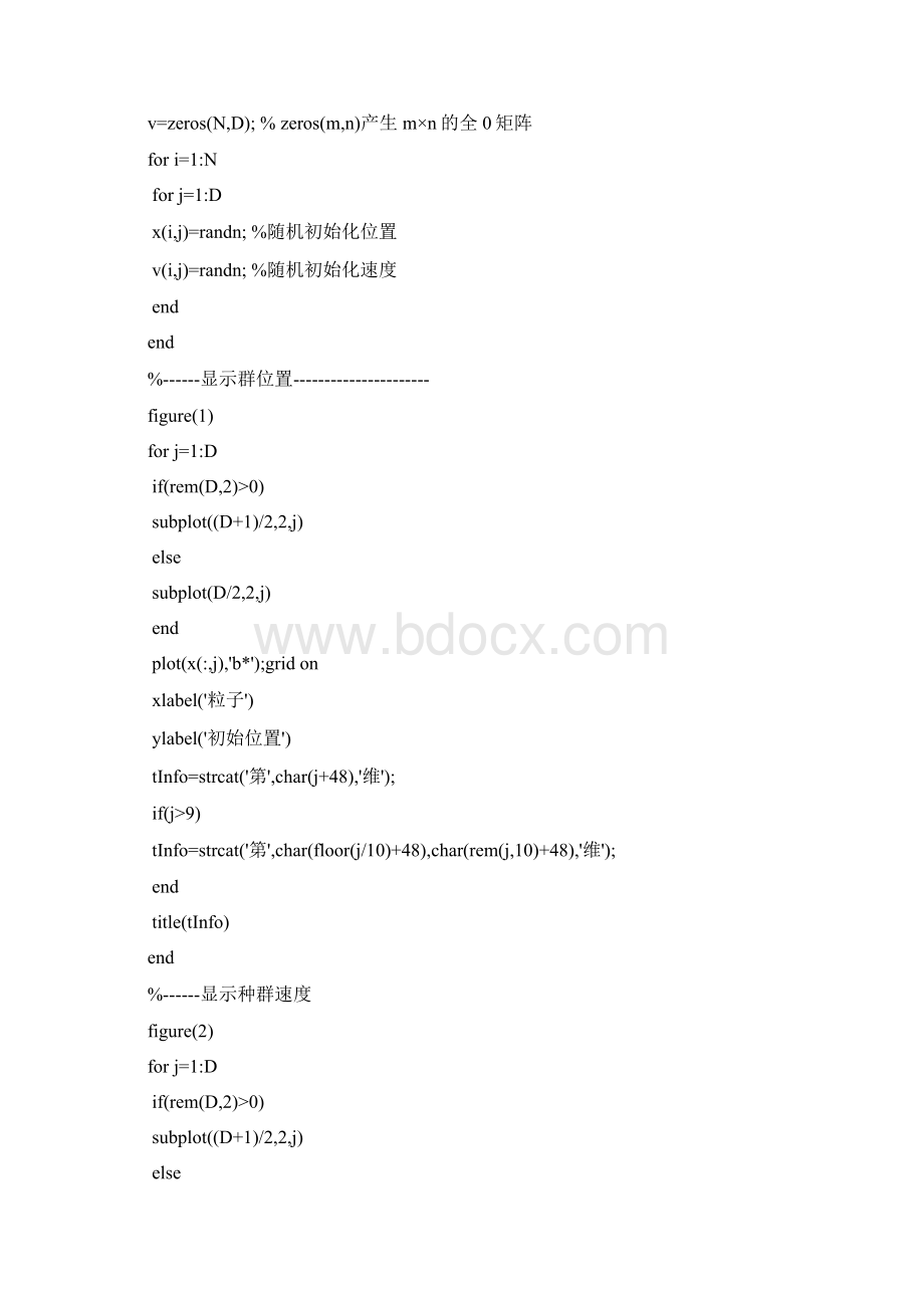 粒子群优化算法及其参数设置程序部分Word文档下载推荐.docx_第2页