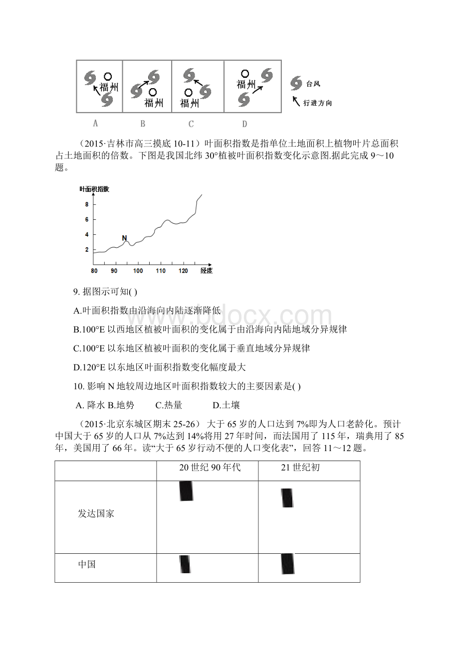 高考仿真模拟卷江苏卷一 文综地理.docx_第3页