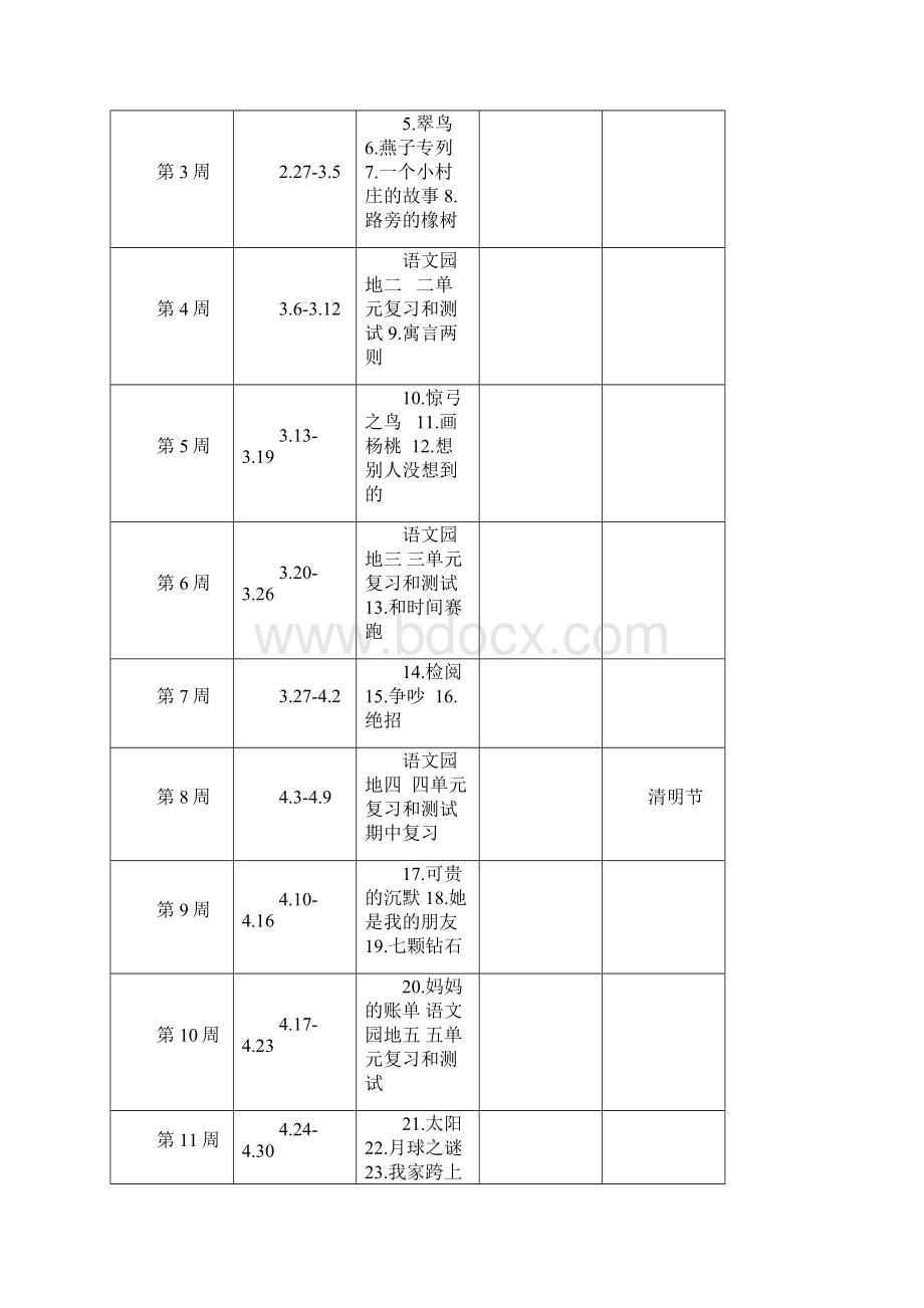 2 三年级下册语文教学计划习作计划课外阅读教学计划.docx_第3页