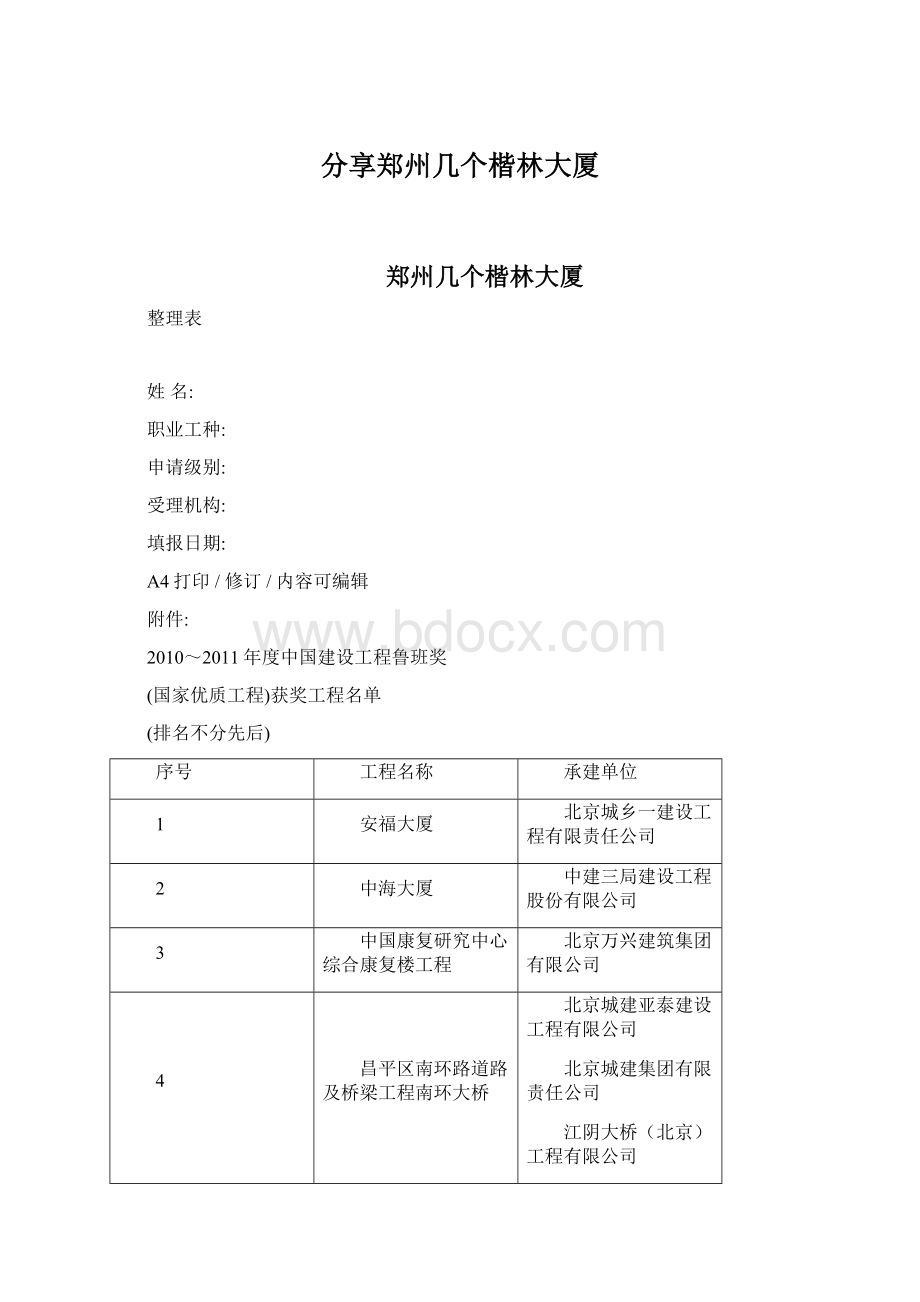 分享郑州几个楷林大厦文档格式.docx