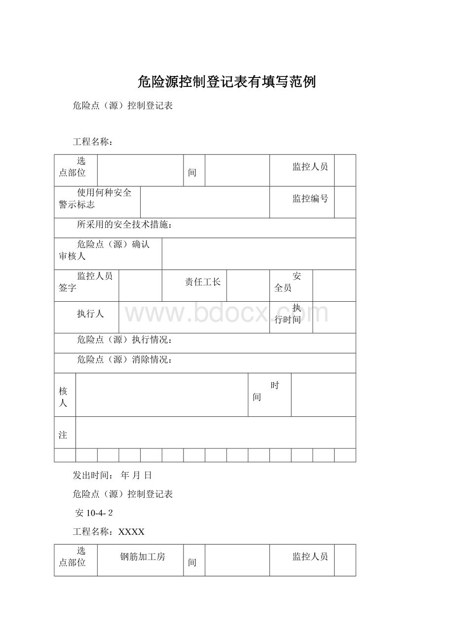 危险源控制登记表有填写范例.docx