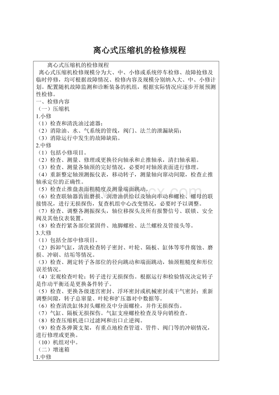 离心式压缩机的检修规程Word格式.docx_第1页