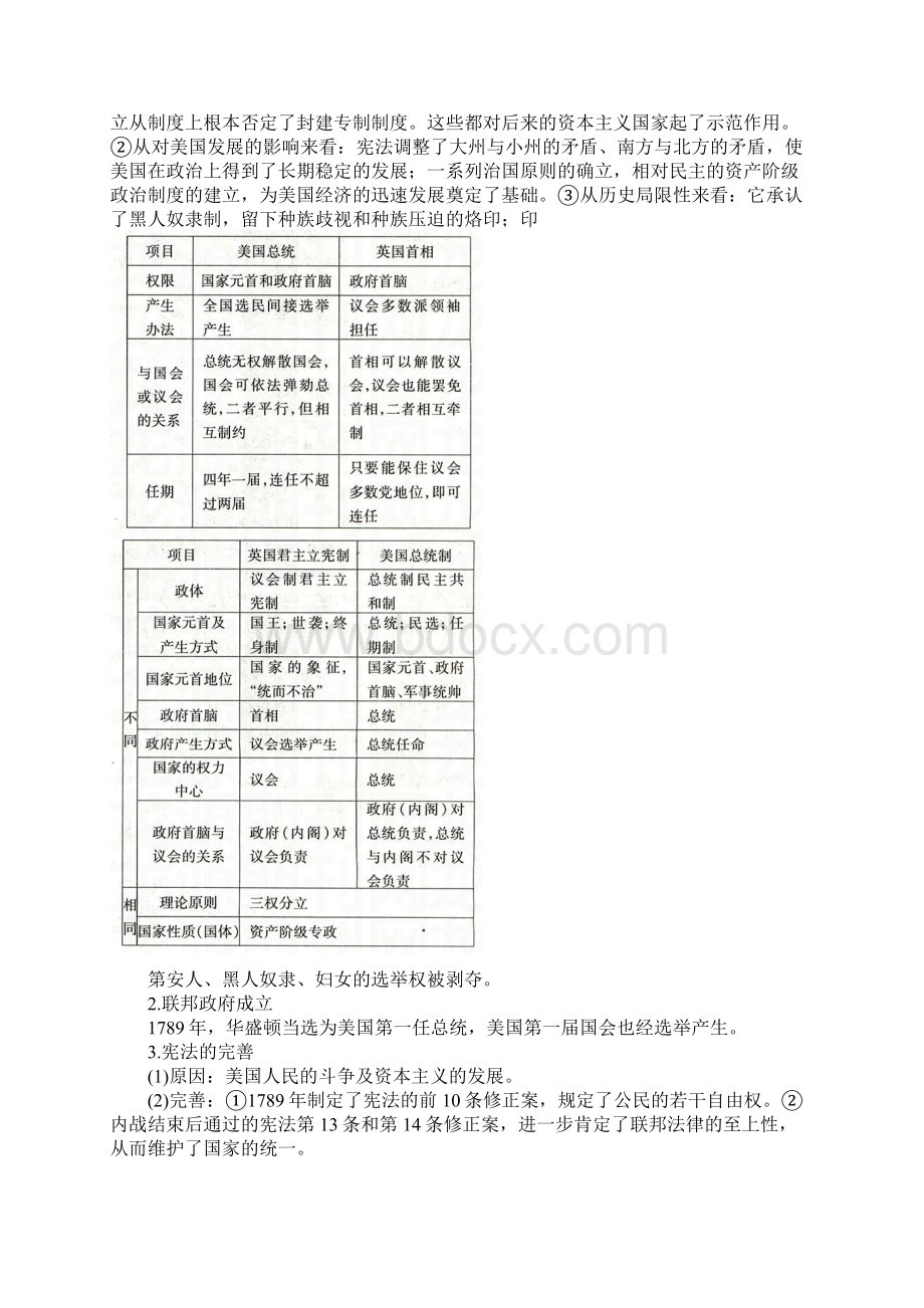 高考历史一轮复习专题二 近现代欧美政治制度和社会制度的演变教案 必修1.docx_第3页