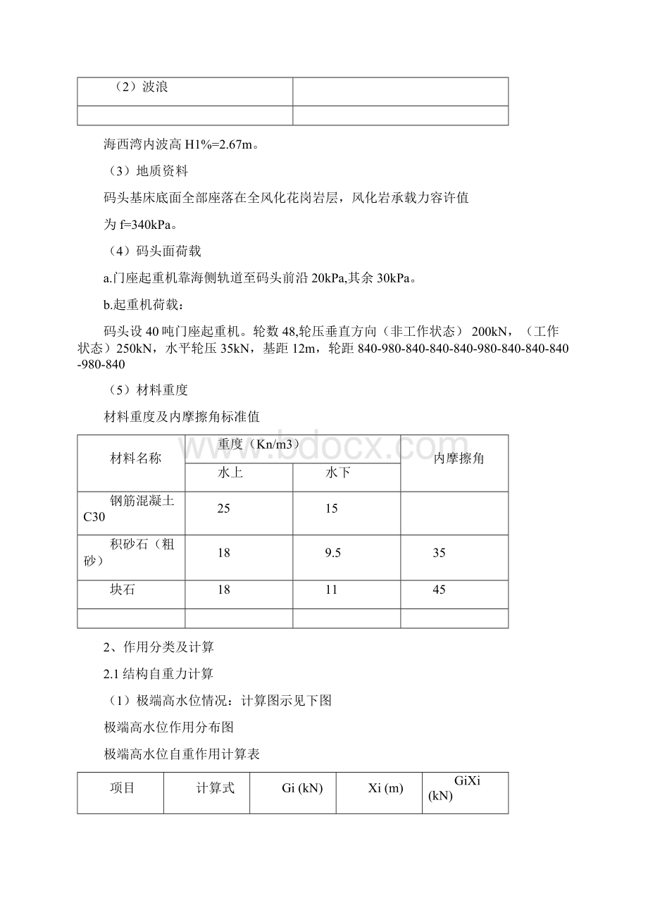 重力式沉箱码头稳定性计算书.docx_第2页