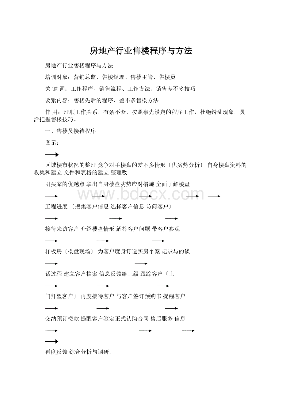 房地产行业售楼程序与方法.docx