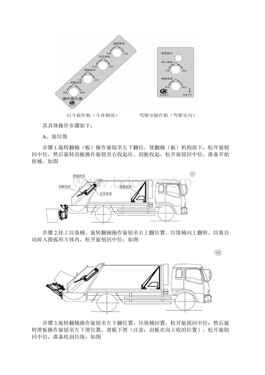 如何使用后装卸压缩式垃圾车Word格式文档下载.docx_第2页