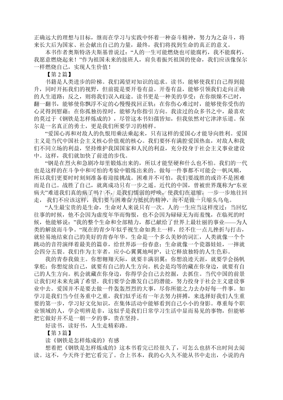 《钢铁是怎样炼成的》读书笔记1000字读书笔记.docx_第2页