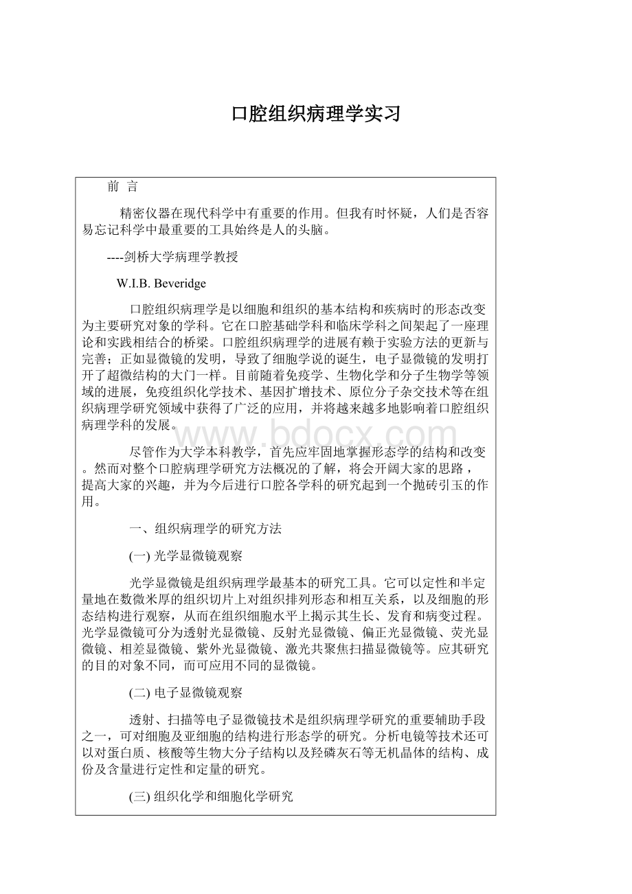 口腔组织病理学实习Word文档下载推荐.docx