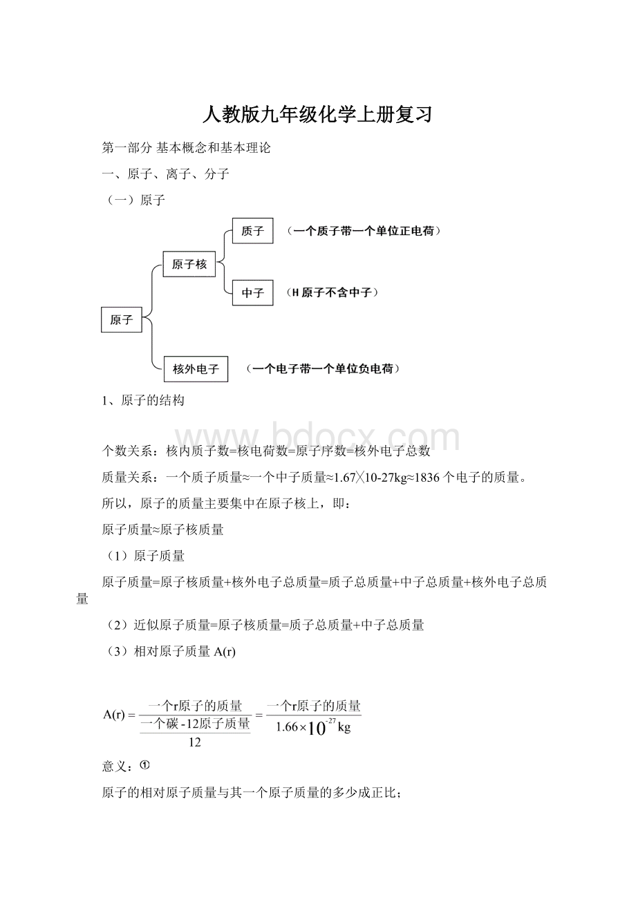 人教版九年级化学上册复习.docx