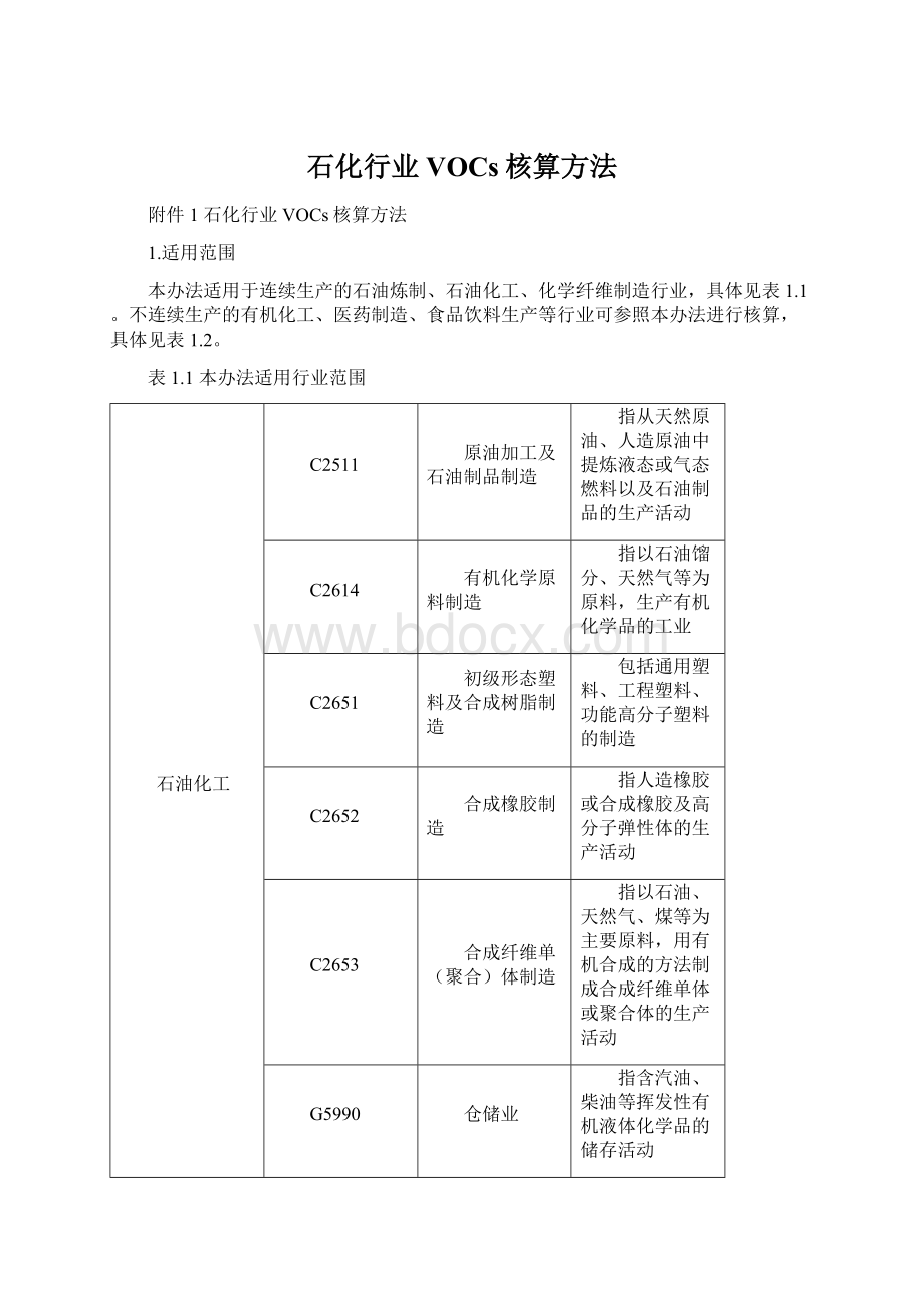 石化行业VOCs核算方法.docx_第1页