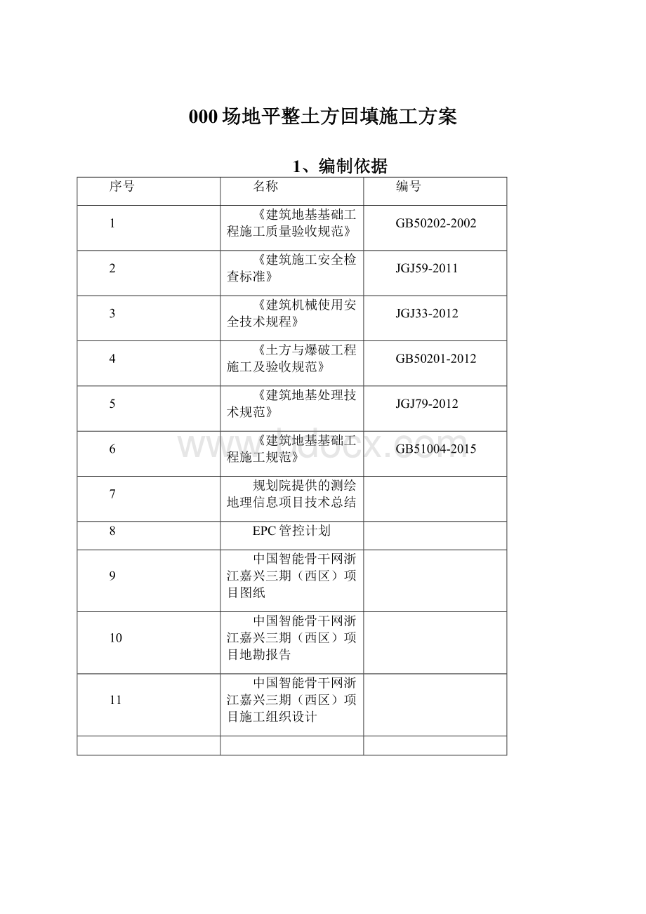 000场地平整土方回填施工方案.docx_第1页