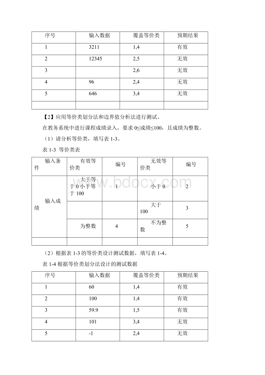 实验1利用黑盒测试技术设计测试用例Word格式文档下载.docx_第2页