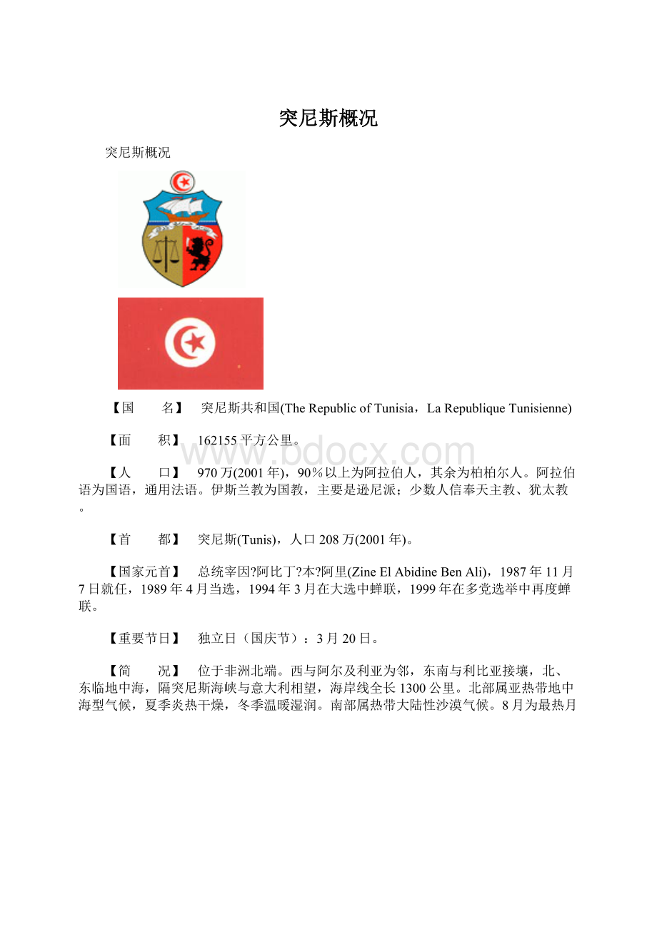 突尼斯概况Word文件下载.docx_第1页