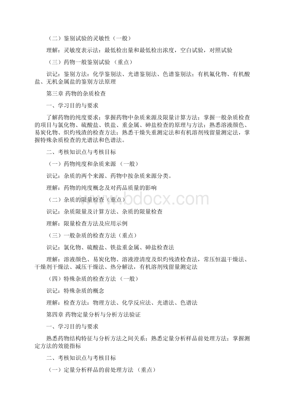 药物分析教学大纲福建教育考试院.docx_第3页