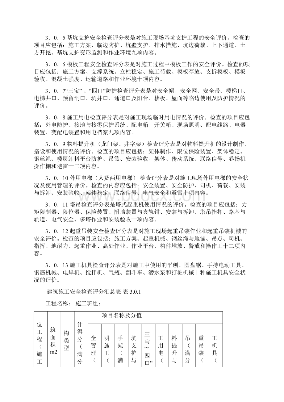 建筑施工安全检查标准检查表文档格式.docx_第3页