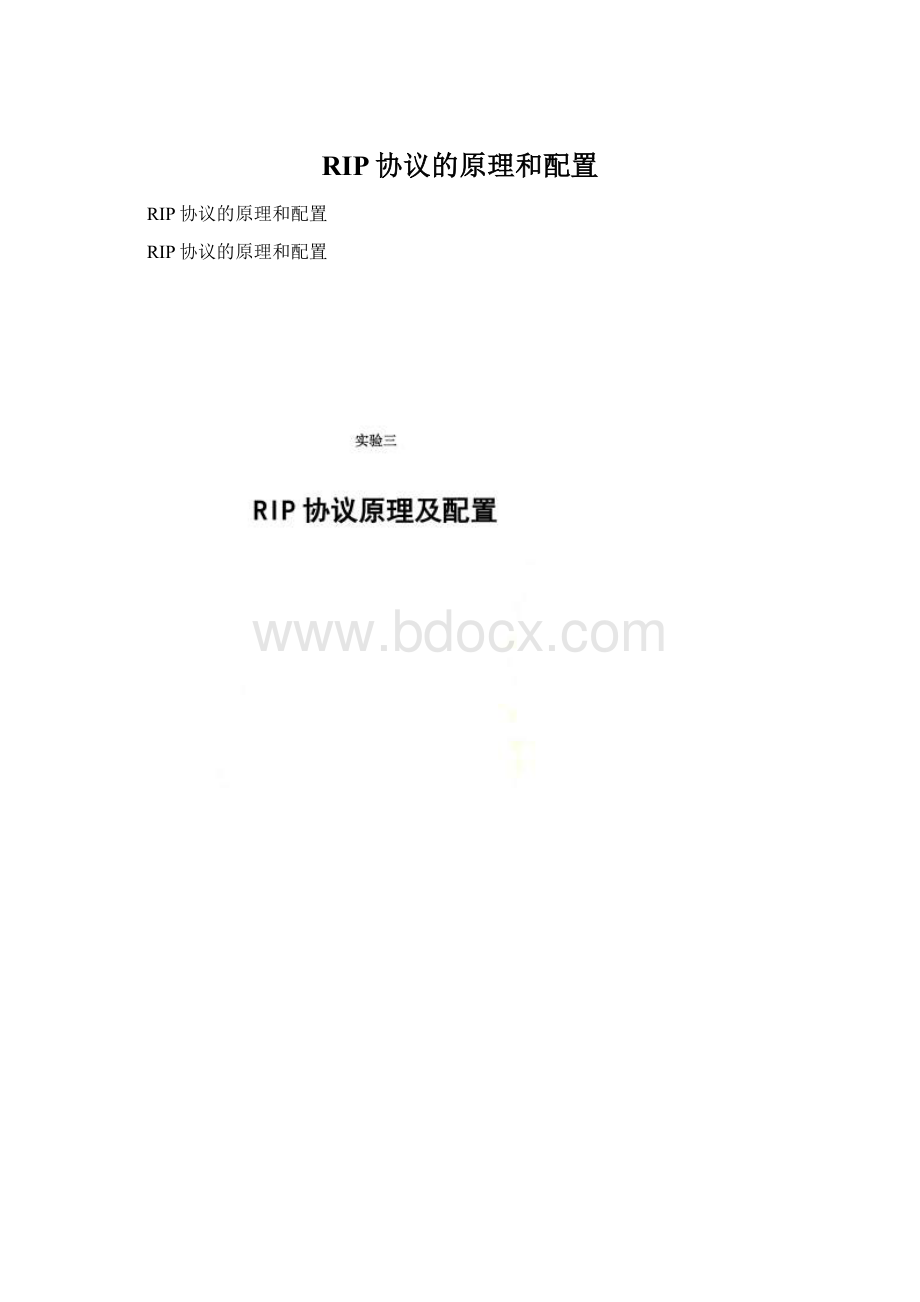 RIP协议的原理和配置Word文件下载.docx