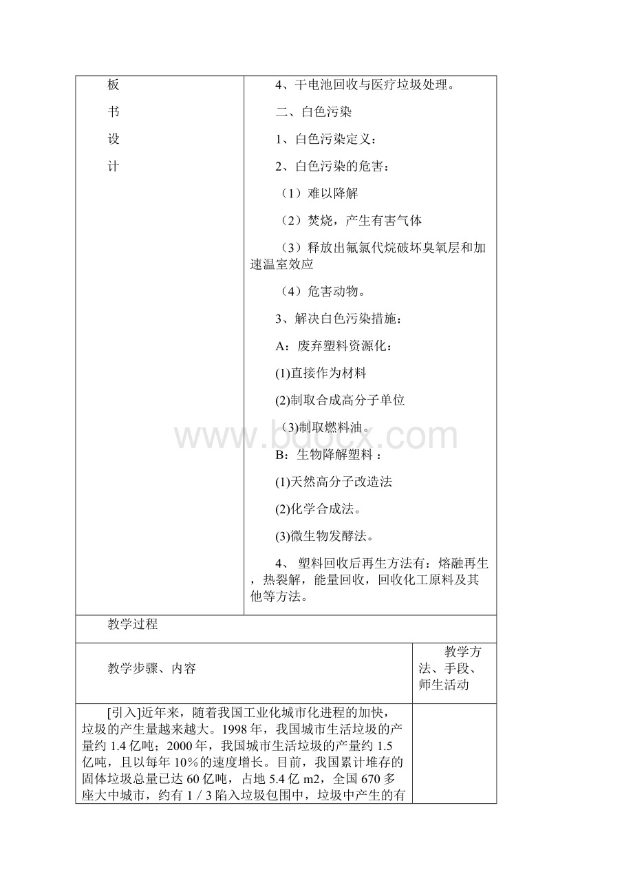 《化学与生活》《垃圾资源化》教案1新版.docx_第2页