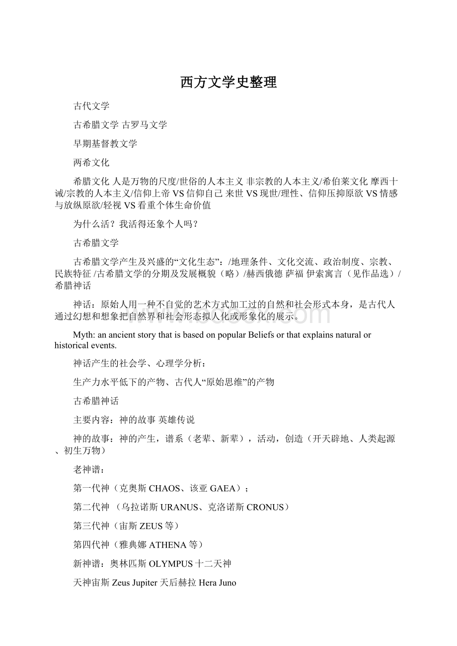 西方文学史整理Word格式.docx_第1页