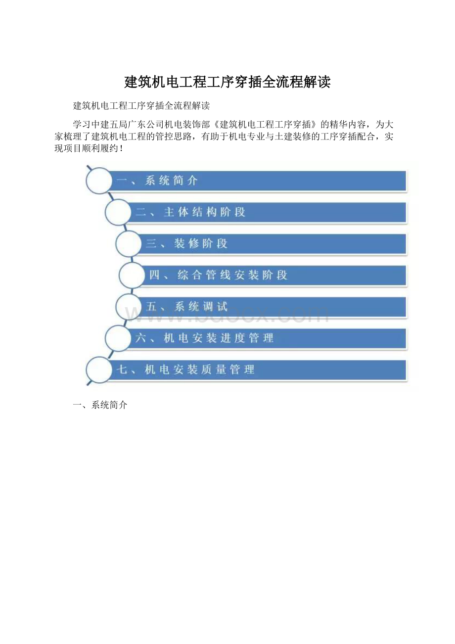 建筑机电工程工序穿插全流程解读.docx