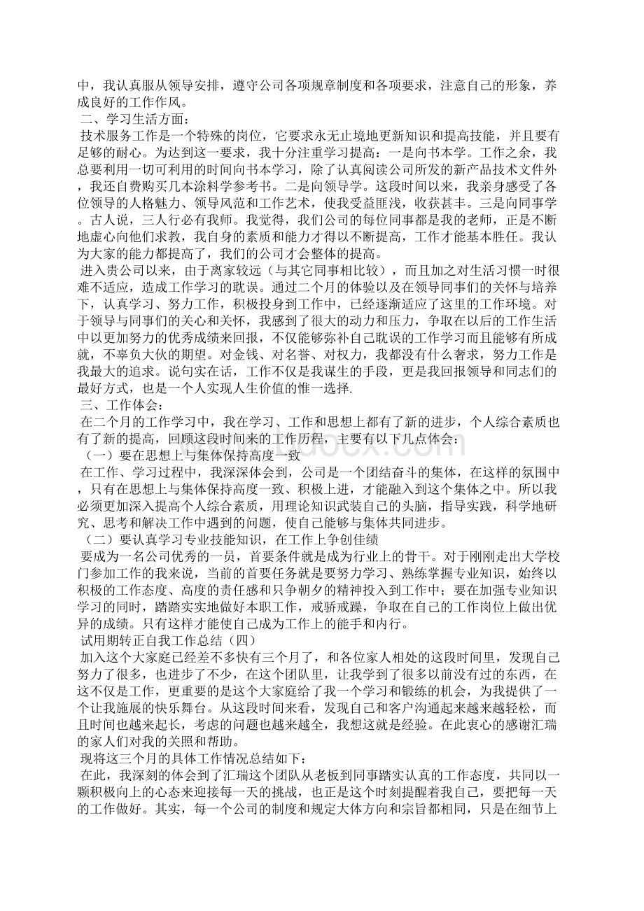 试用期转正自我工作总结.docx_第3页