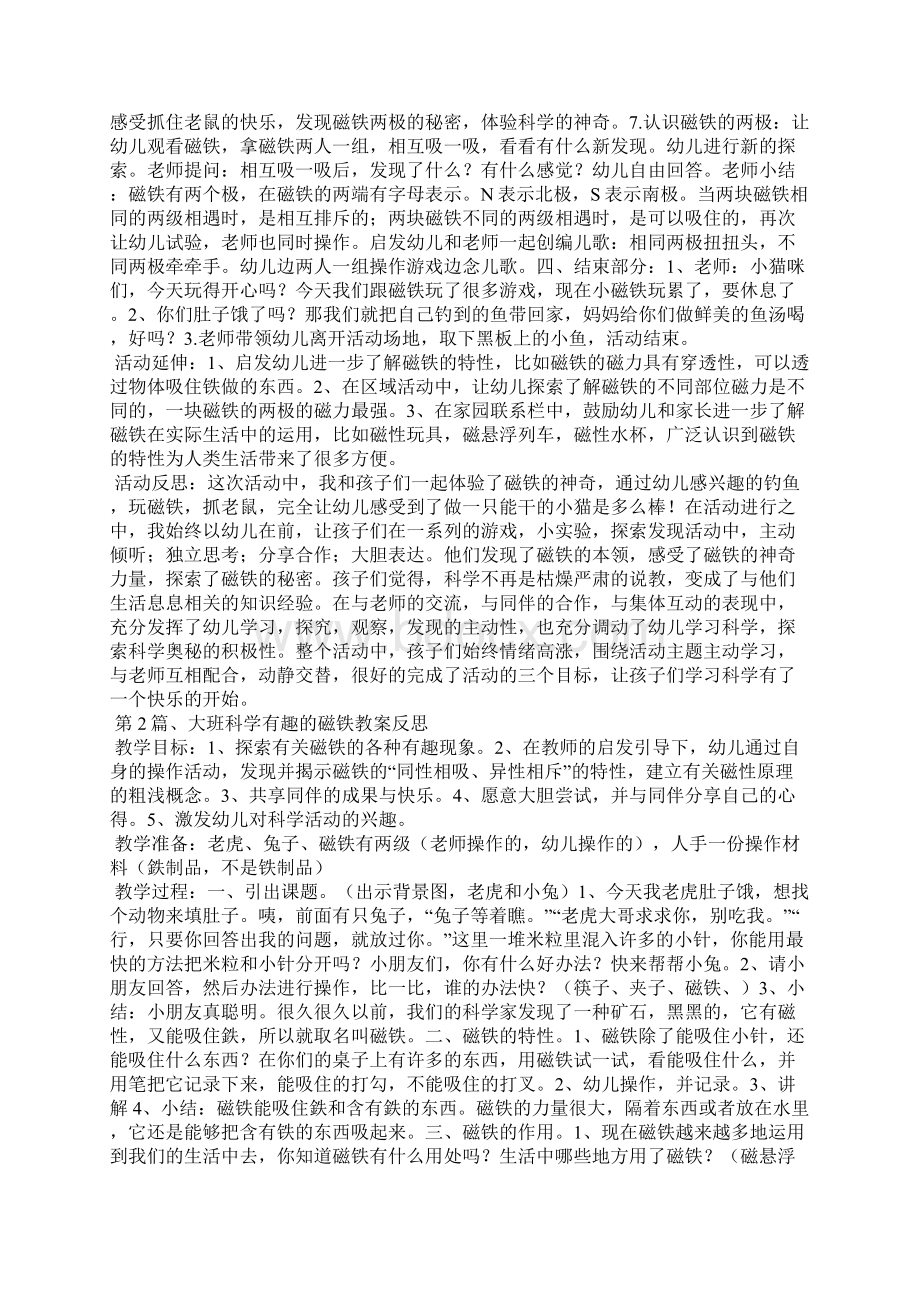 大班科学磁铁活动教案40篇Word格式文档下载.docx_第2页