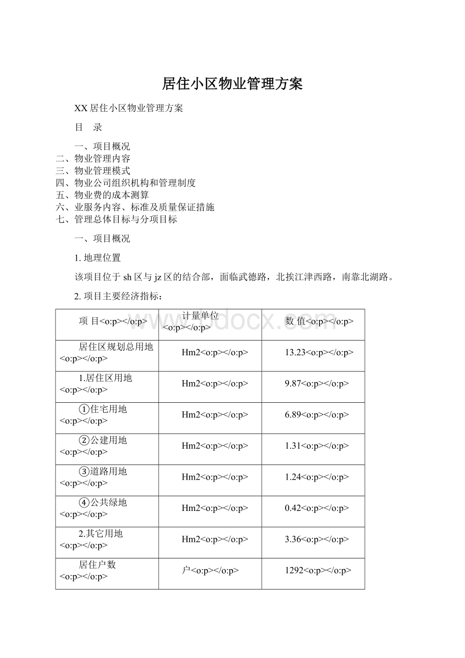 居住小区物业管理方案.docx