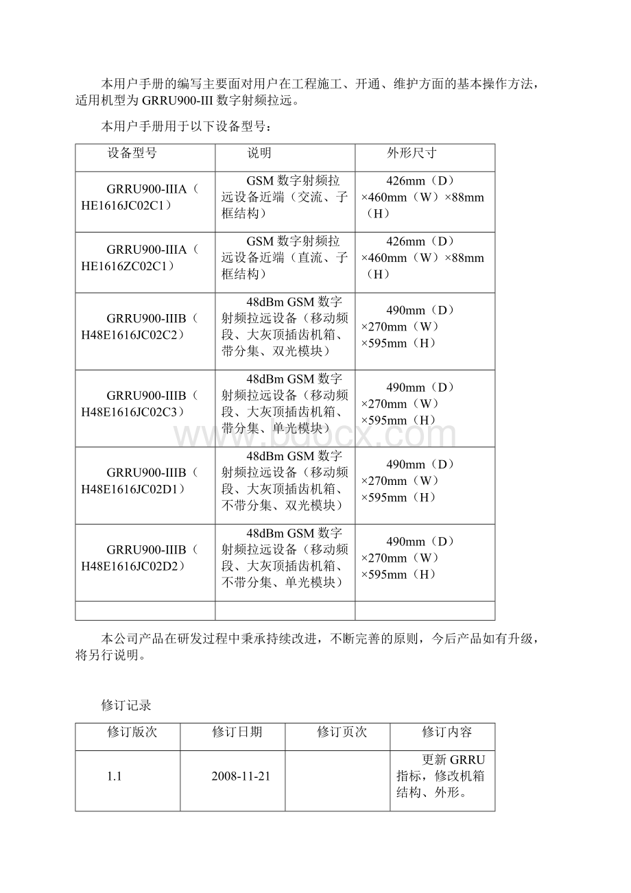 GSM移动通信数字射频拉远用户手册V112GRRU.docx_第2页