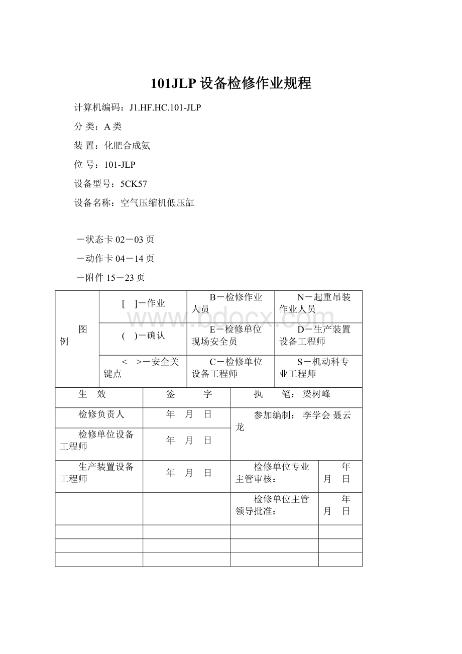 101JLP设备检修作业规程.docx_第1页