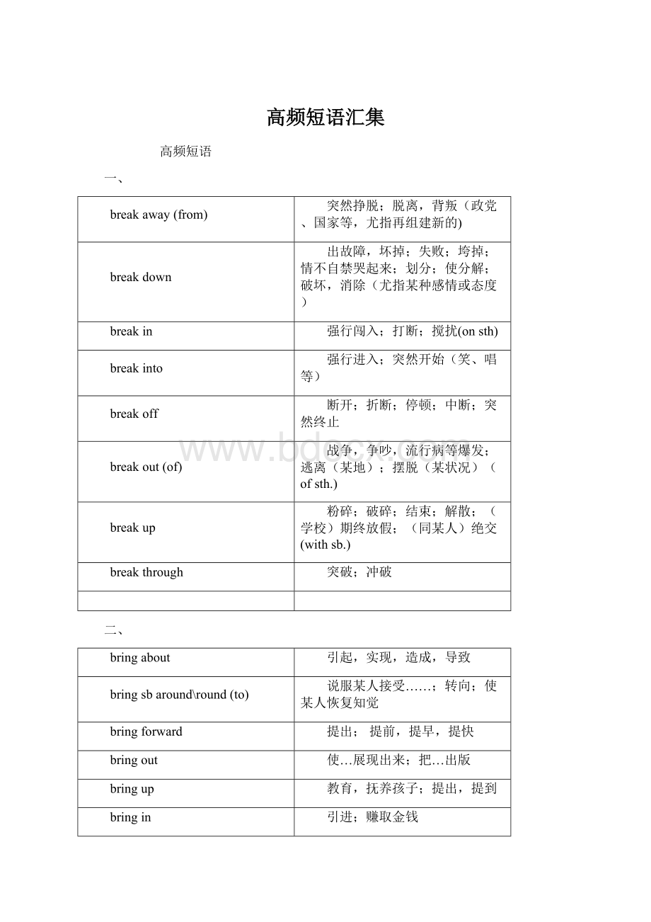 高频短语汇集Word文件下载.docx_第1页