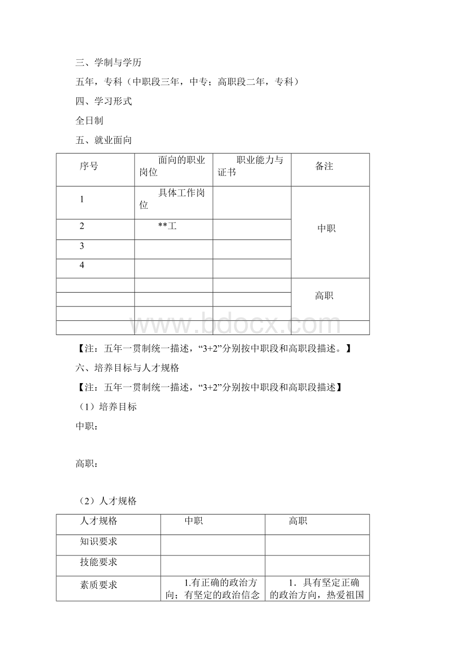 +中高职分段培养级人才培养实施方案Word文档下载推荐.docx_第2页