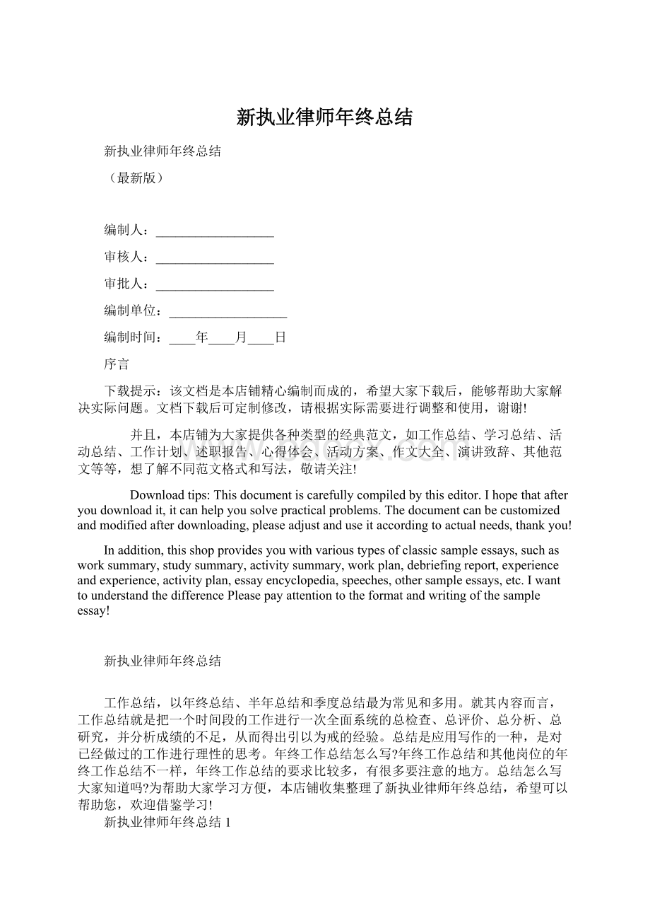 新执业律师年终总结Word格式.docx_第1页