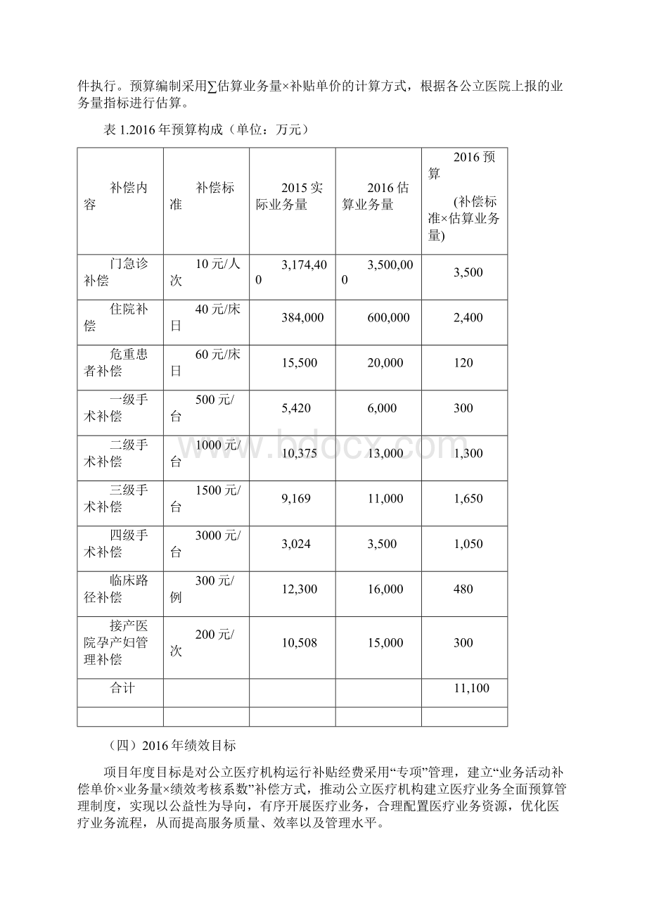 公立医院运行补贴项目绩效预算前评价报告.docx_第2页