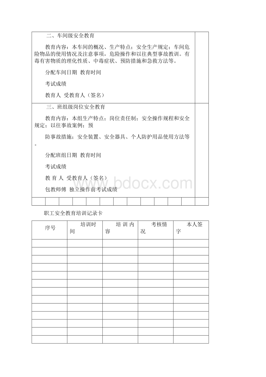 企业员工三级教育培训档案Word文档下载推荐.docx_第2页