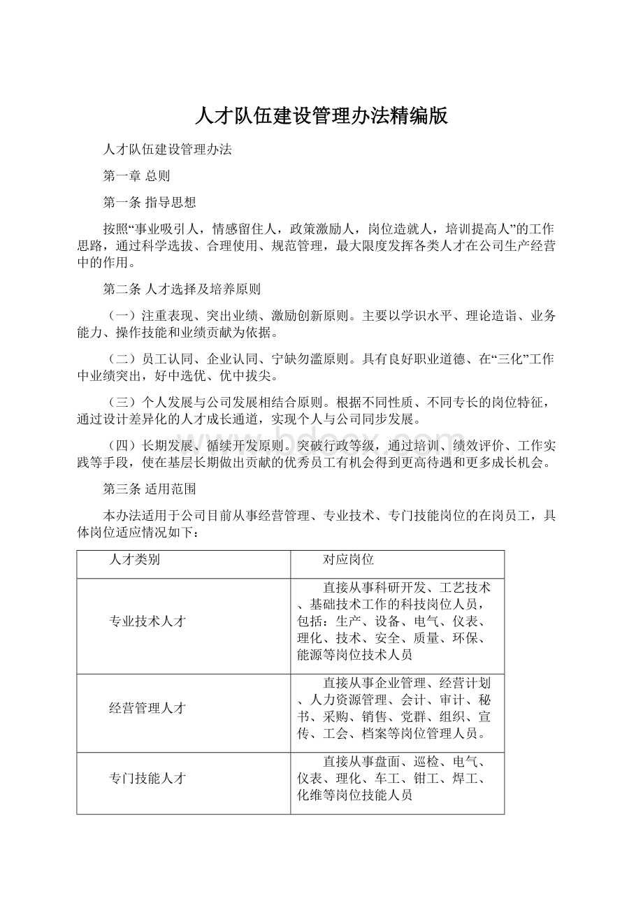 人才队伍建设管理办法精编版.docx_第1页