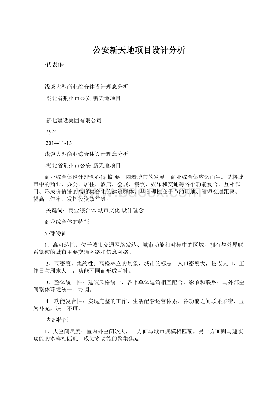 公安新天地项目设计分析Word文档下载推荐.docx