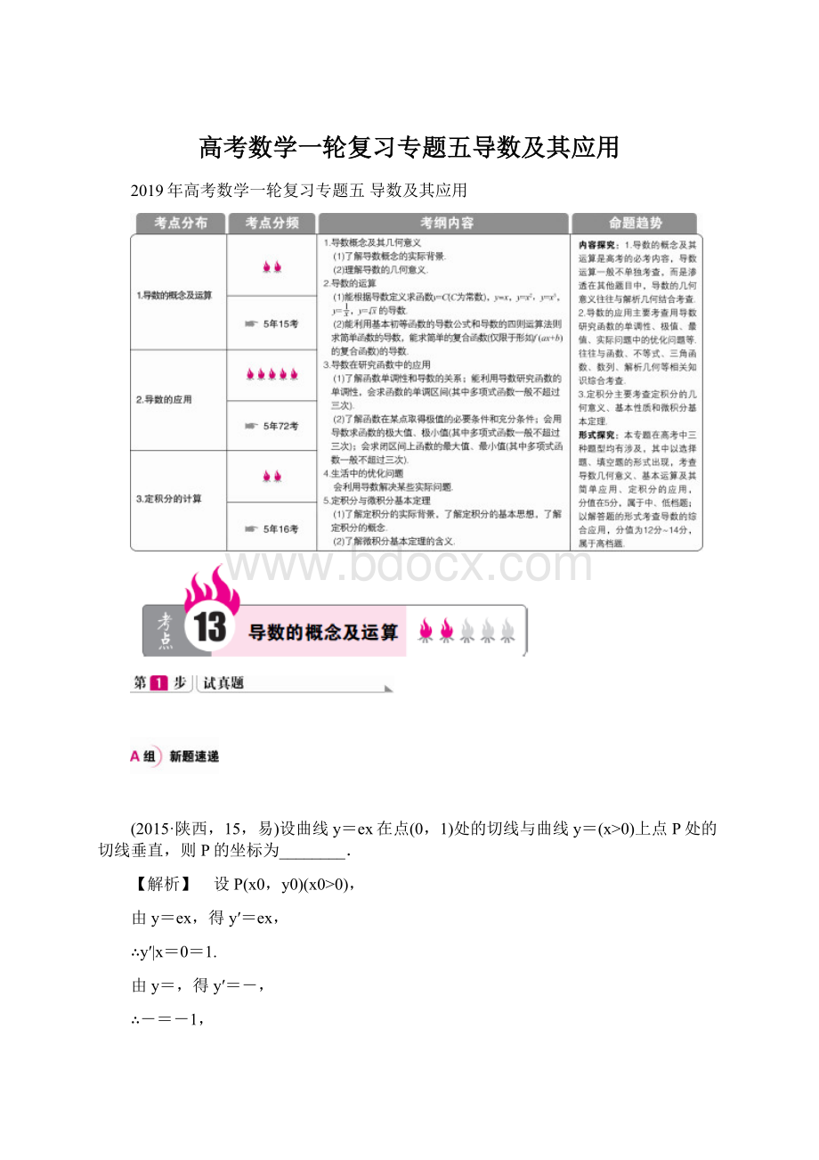 高考数学一轮复习专题五导数及其应用Word下载.docx_第1页