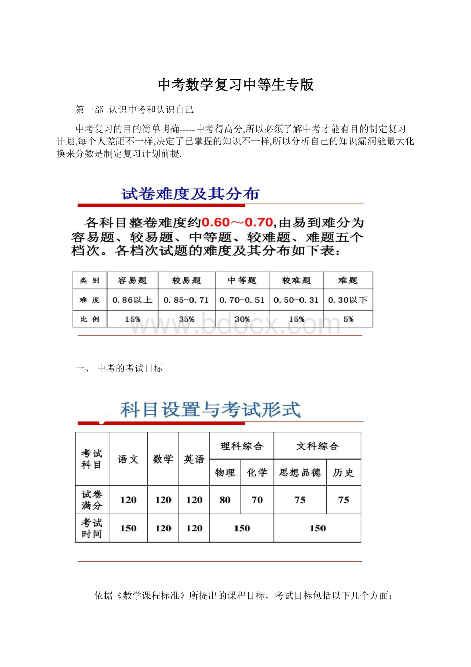 中考数学复习中等生专版.docx_第1页