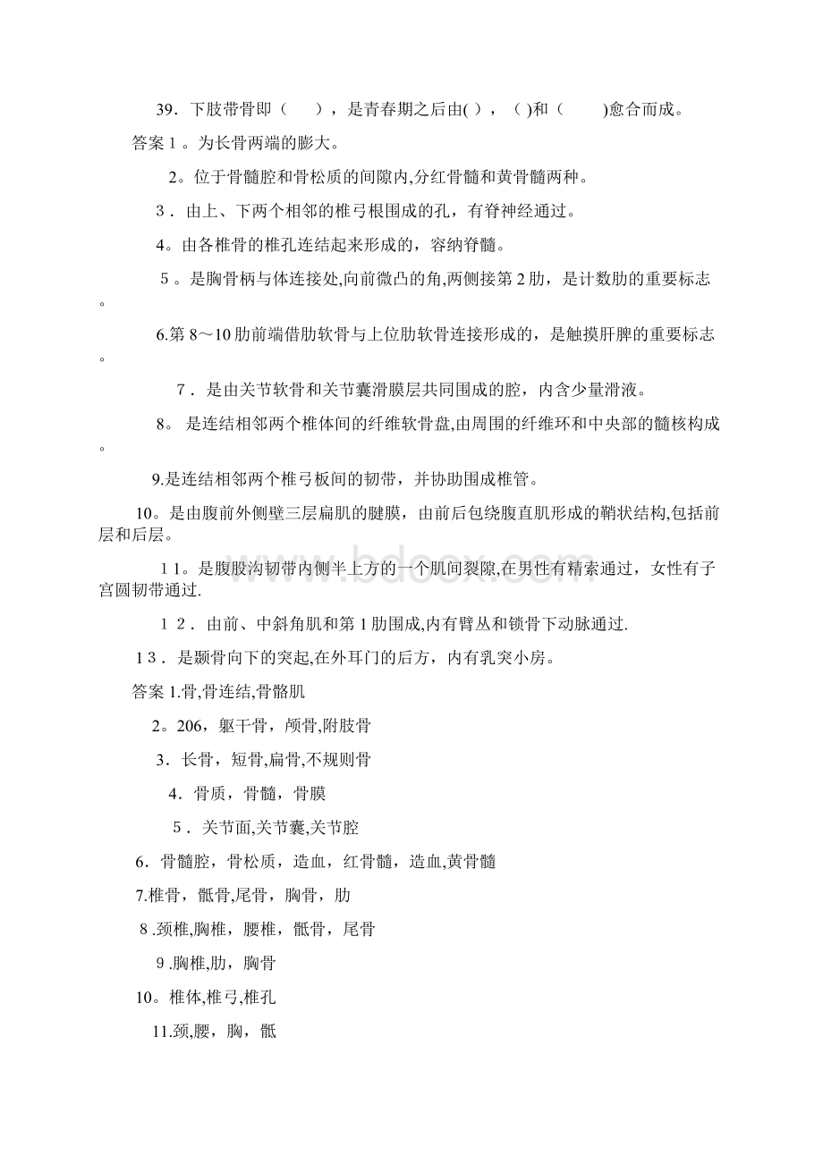 人体解剖学运动系统习题最新知识点Word文件下载.docx_第3页