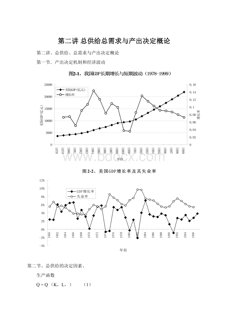 第二讲 总供给总需求与产出决定概论.docx